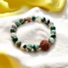 ABUNDANCE | Rudraksha Bracelet with Tree Agate Mala