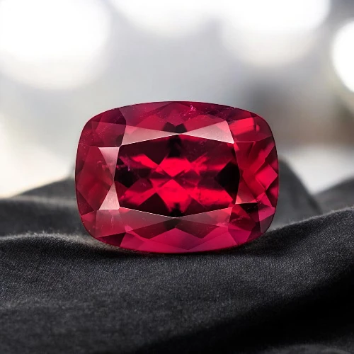 Ruby (Manik) stone on velvet