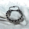 Hematite Bracelet Macramé Adjustable Wristband Double Layer Bracelet