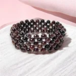 Red Garnet Bracelet Macramé Style