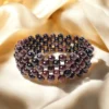 Red Garnet Bracelet Macramé Style