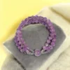 Amethyst Bracelet in 925 Silver Macramé Style Wristband