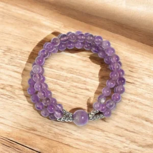 Amethyst Macrame Bracelet in 925 Silver