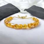 Citrine Bracelet in 925 Silver Adjustable Wristband