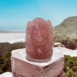 rose quartz ganesha on hilltop