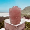 rose quartz ganesha on hilltop